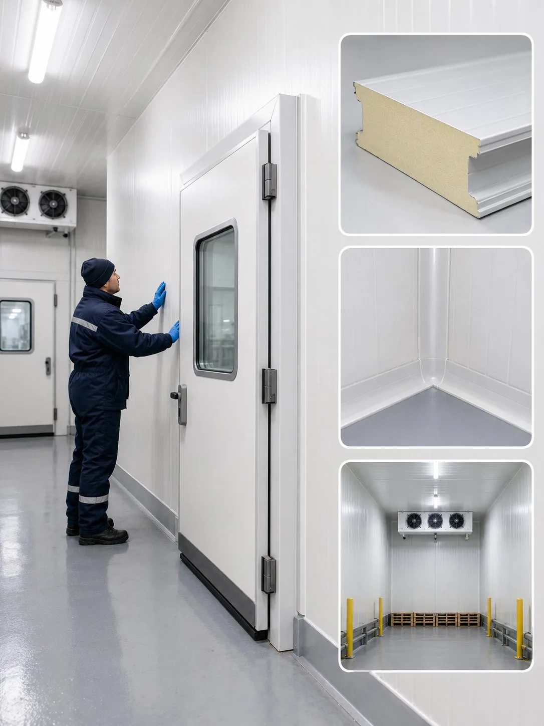 Cold room freezer door sandwich panel