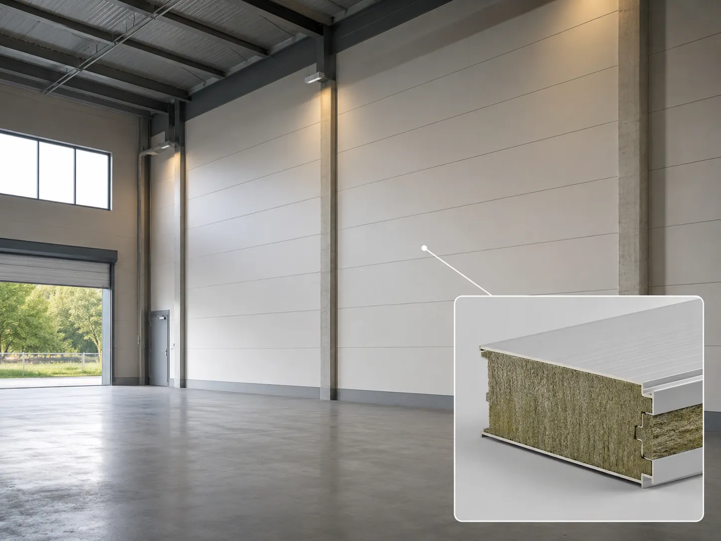 Cut acoustic rockwool panel