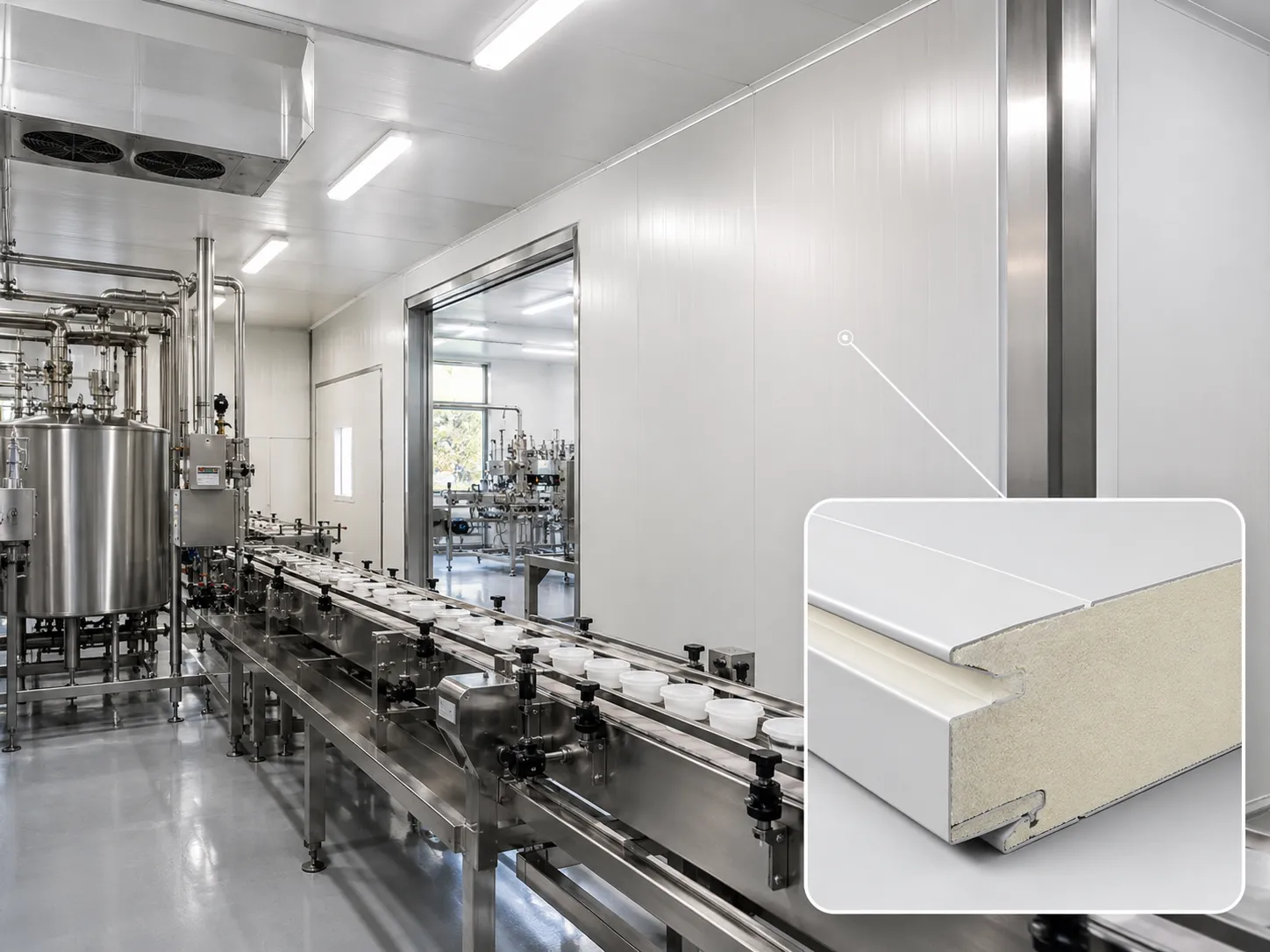 Cut foodpharma pir camlock panel