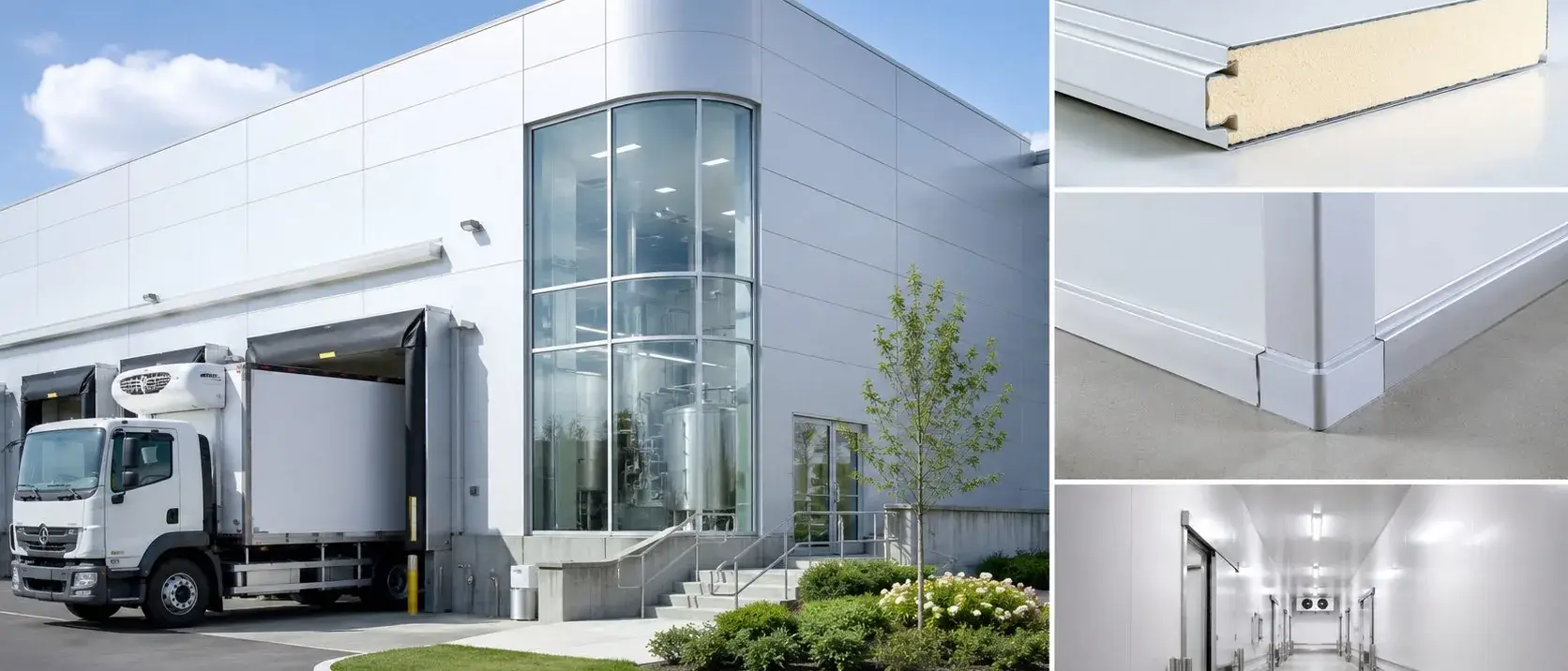 Food beverage processing facility sandwich panel