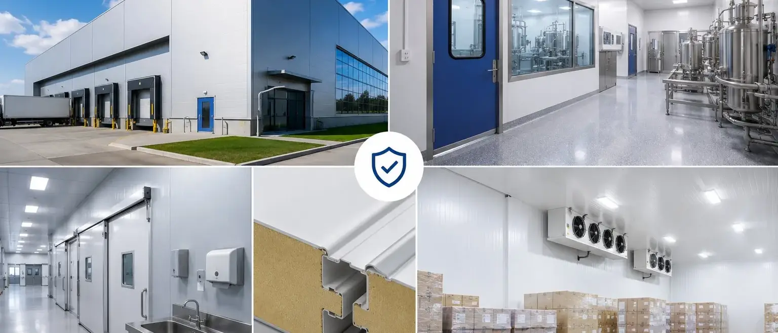 Hygienic sandwich panel food pharma facility