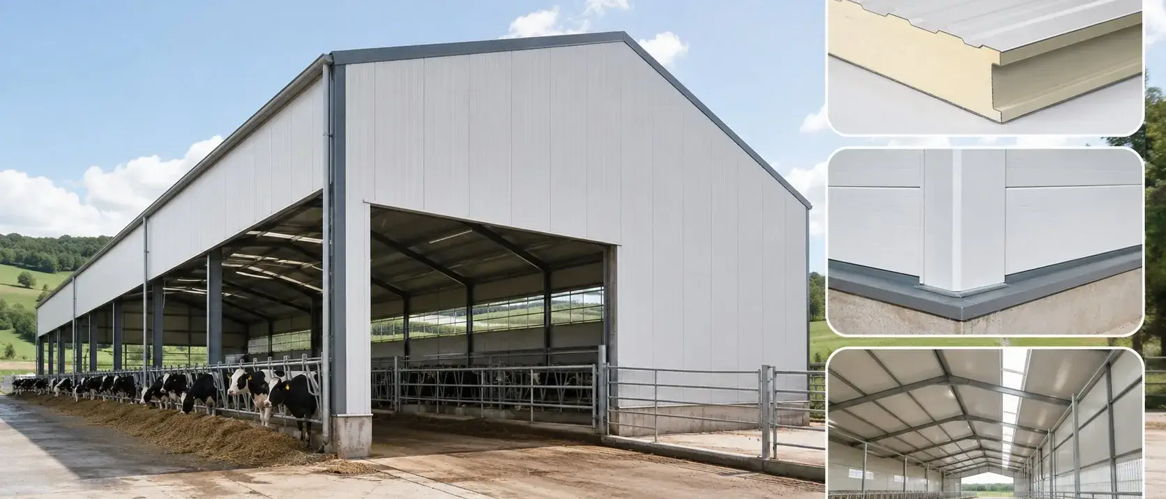 Insulated wall panel livestock cattle barn