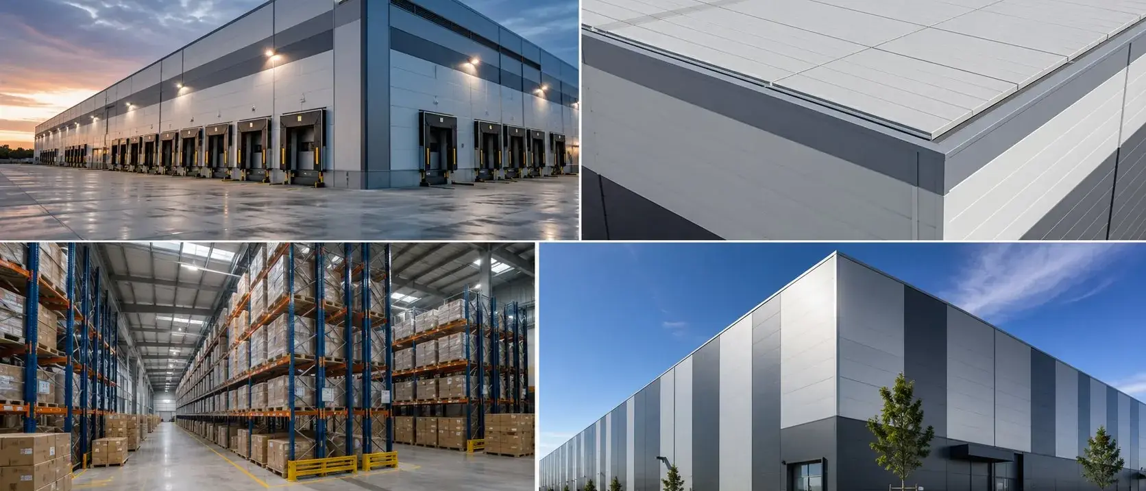 Logistics warehouse facility sandwich panel