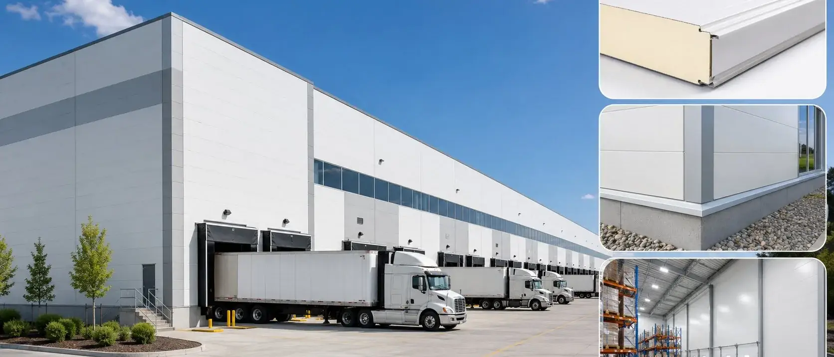 Logistics warehouse loading docks sandwich panel