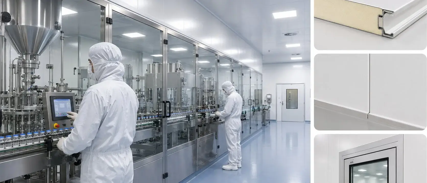 Pharmaceutical aseptic filling line panel