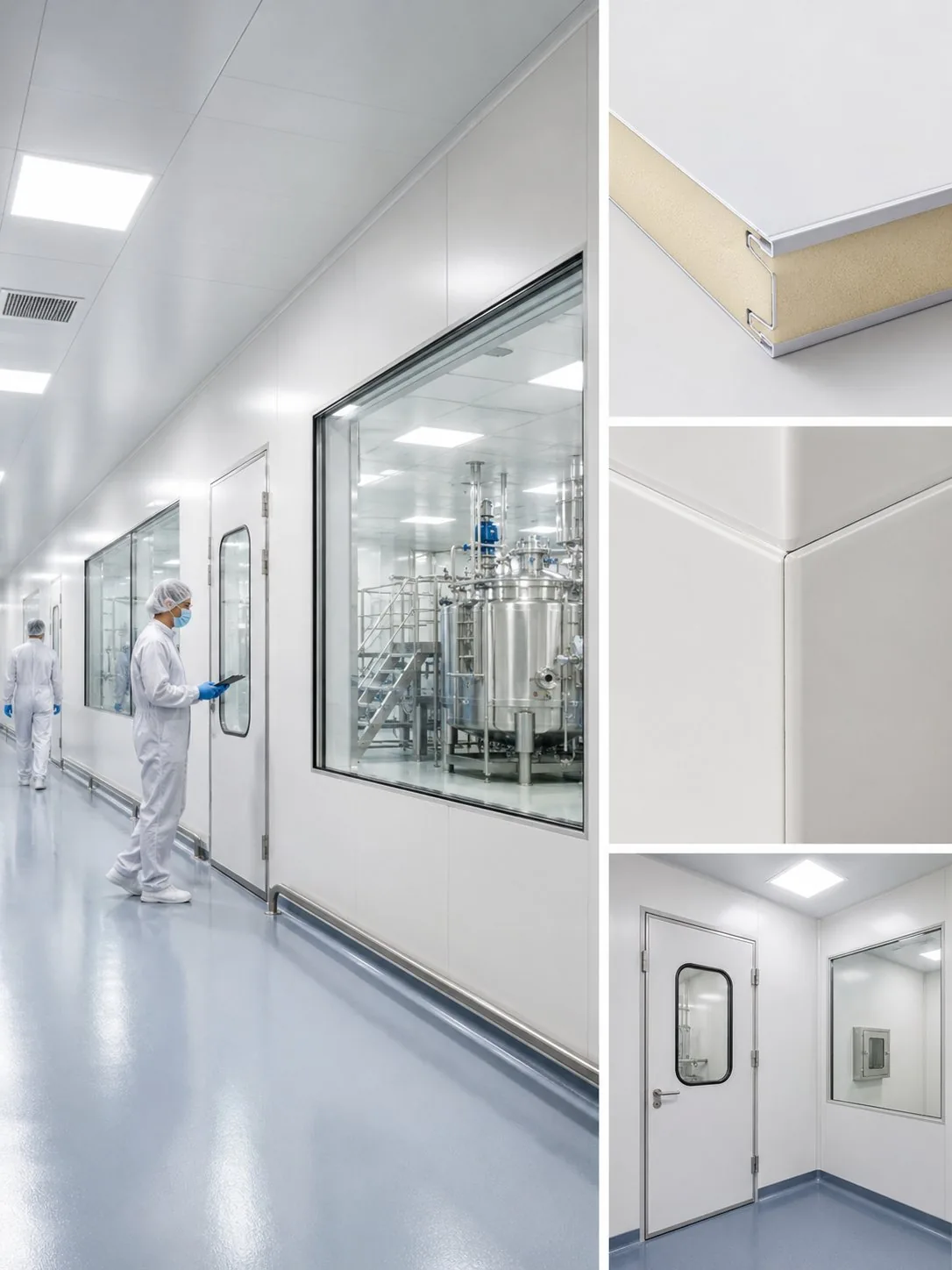 Pharmaceutical cleanroom sandwich panel