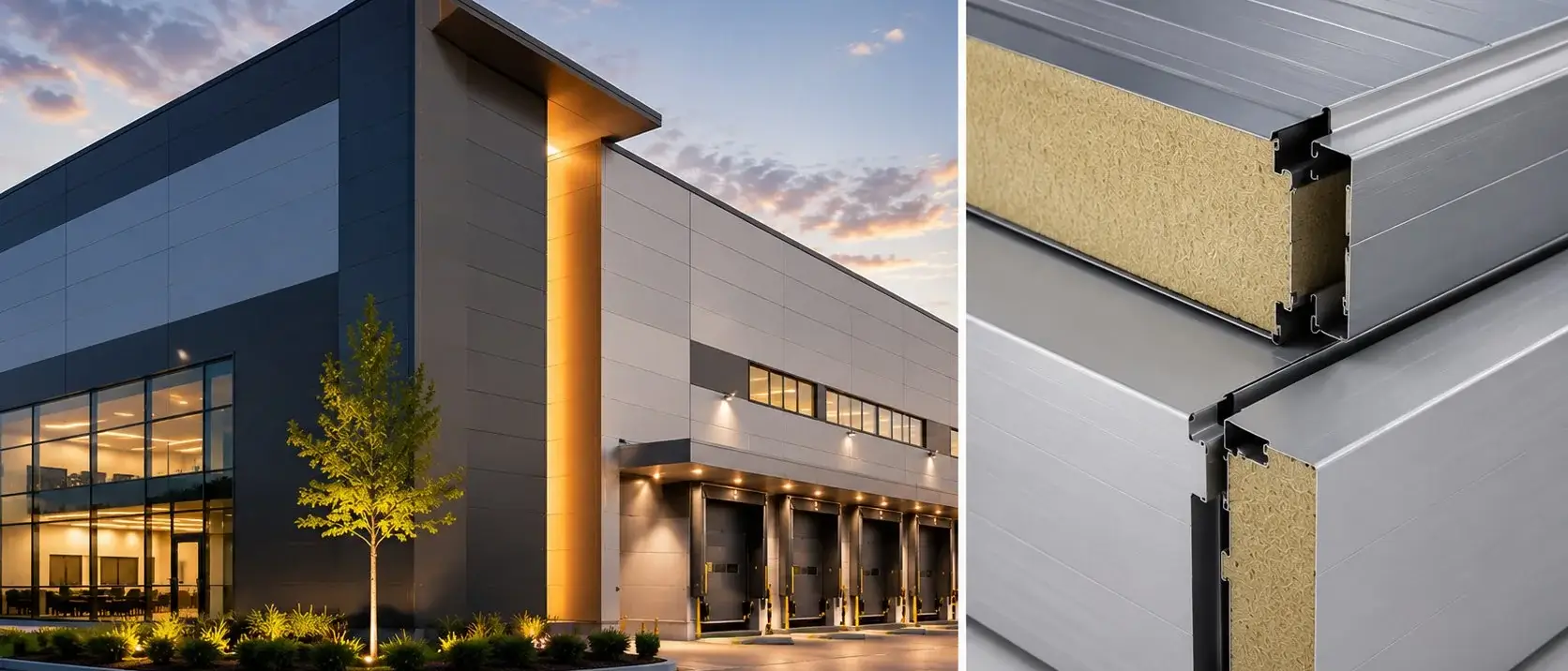 Real panel commercial building sandwich panel corner detail