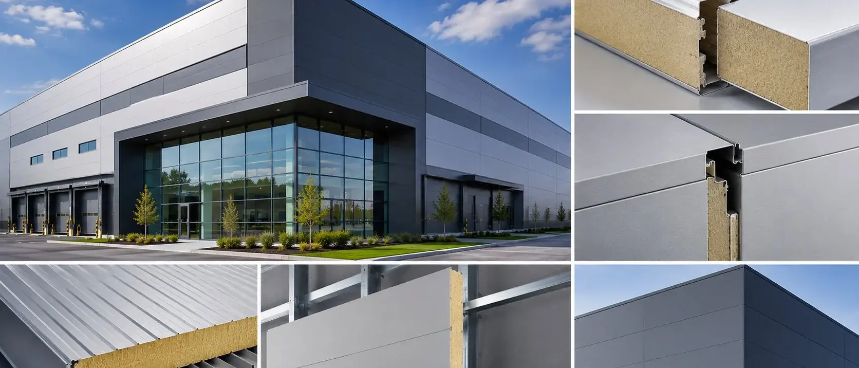 Real panel commercial building sandwich panel installation