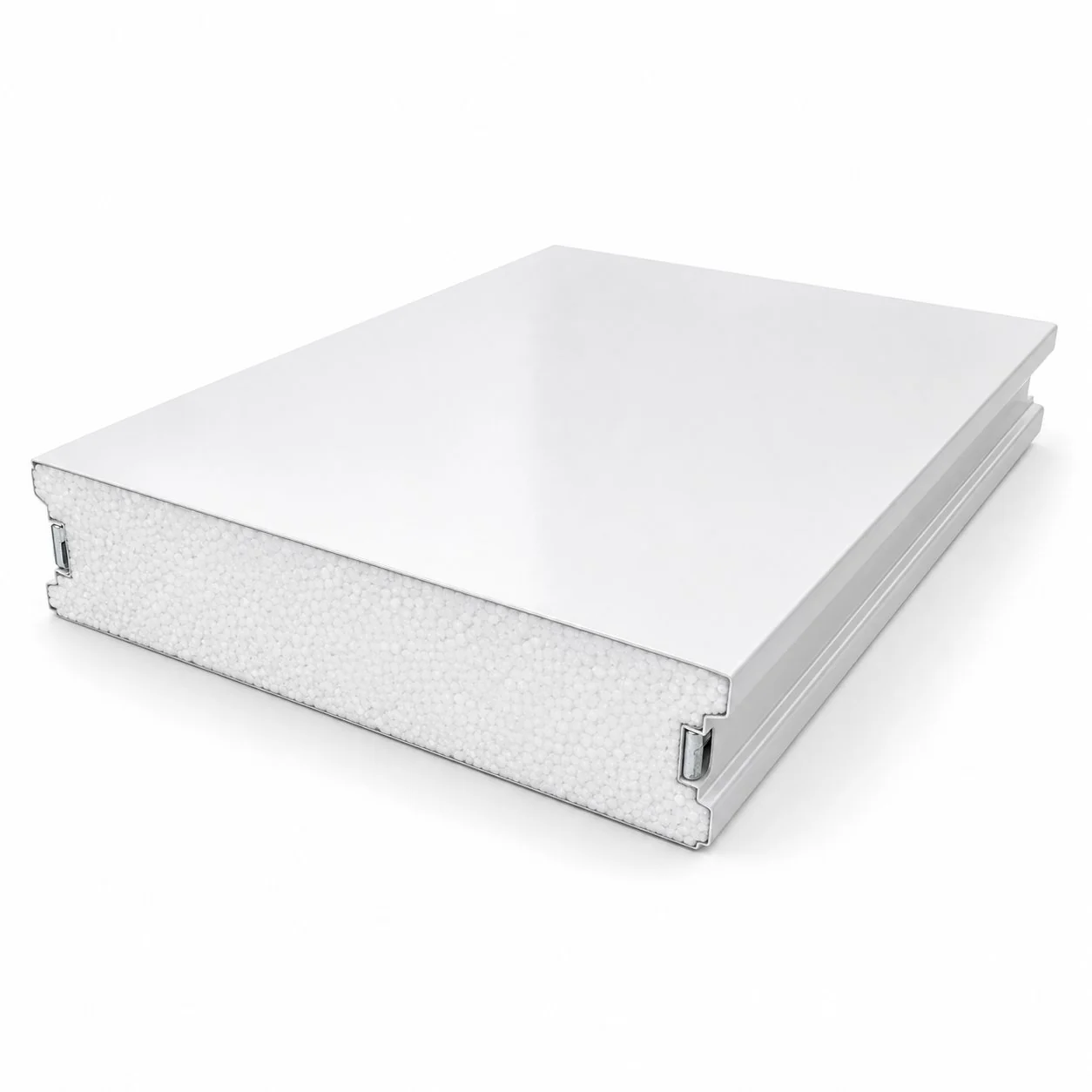 EPS cold room panel with flat hygienic white surfaces and expanded polystyrene core - Real Panel