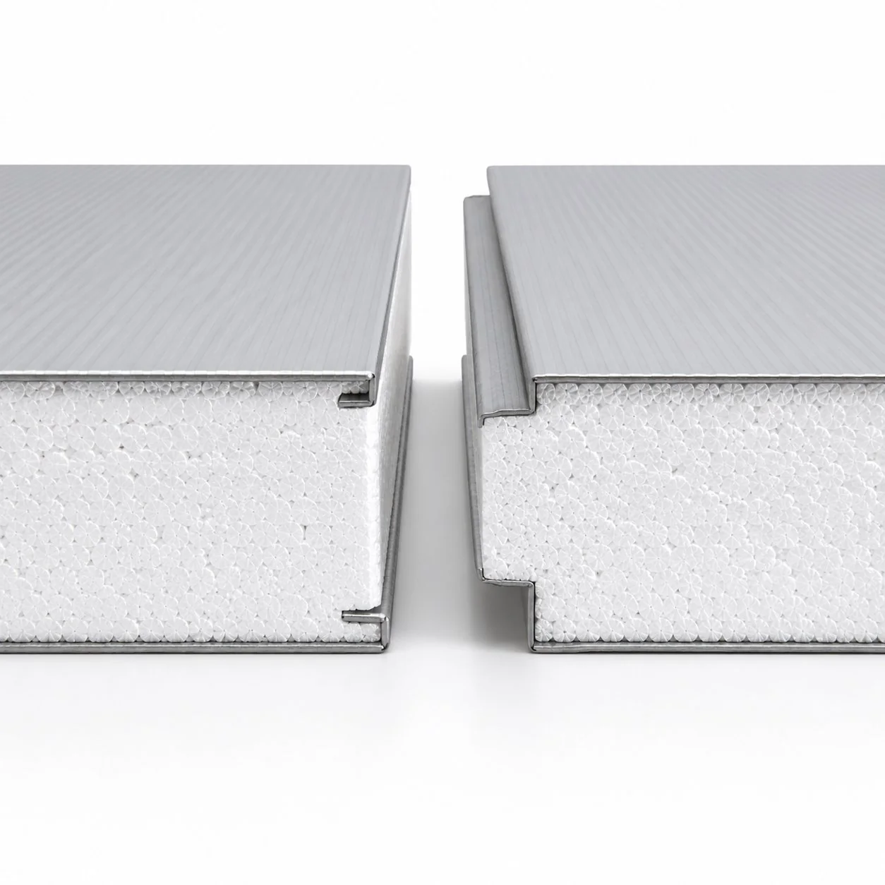 EPS vs rockwool panel weight comparison - lightweight EPS beside dense rockwool