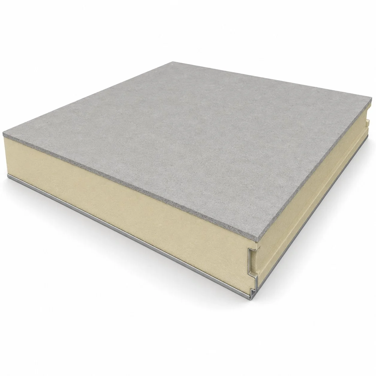 Fibercement facade panel with cement board surface and PIR insulation core - Real Panel
