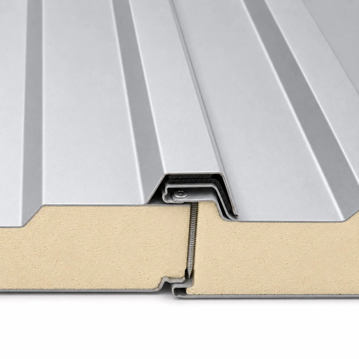 Real panel polyurethane roof panel joint