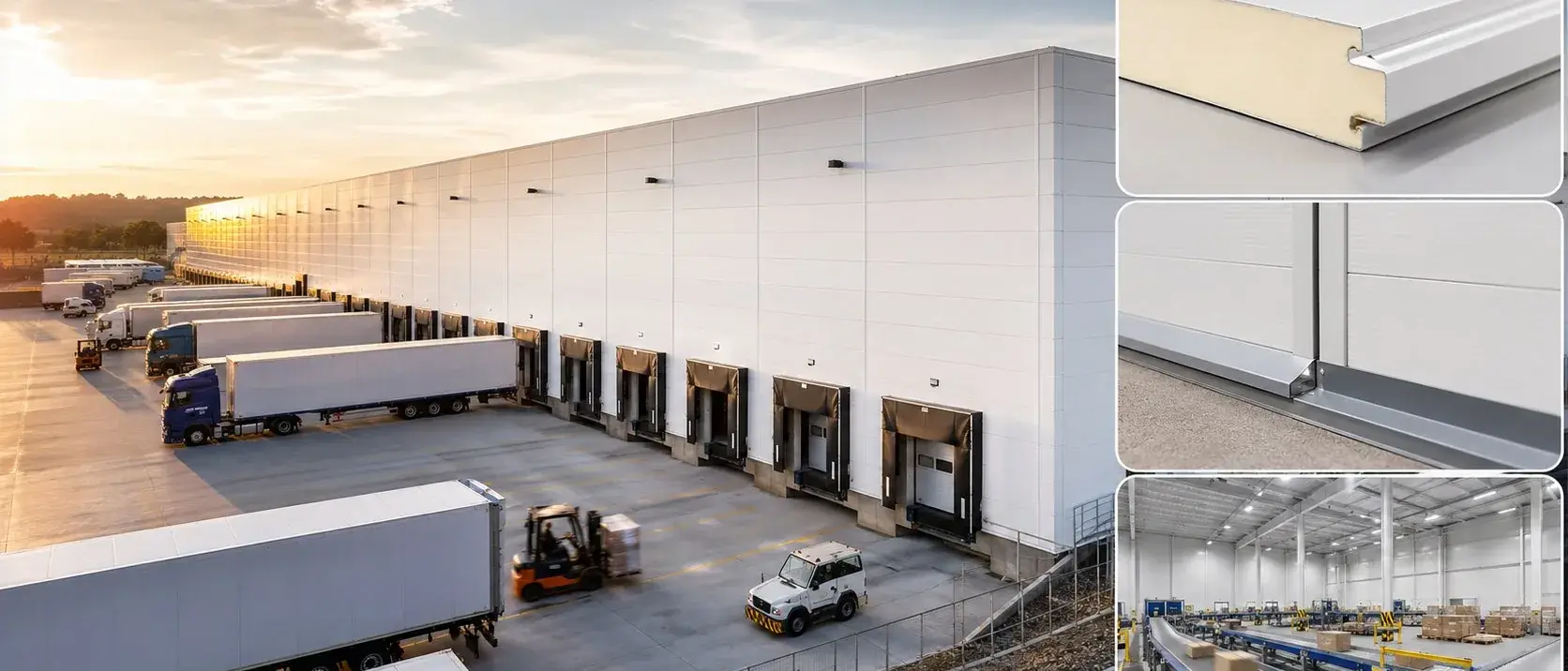 Sandwich panel distribution terminal cross dock