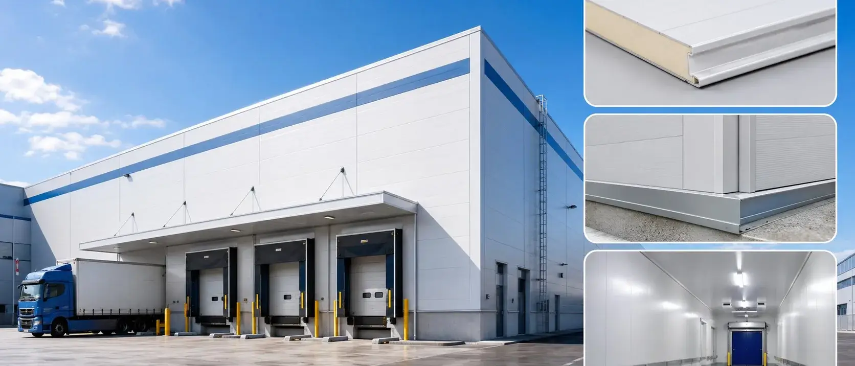 Thermal insulated wall panel logistics warehouse